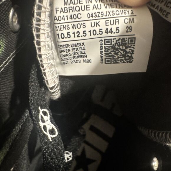 Converse CTAS Pro High Blk/Green Monster Canvas Shoe Men 10.5/Wm 12.5 A04140C - Picture 7 of 8